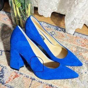 Nine West Blue Suede Heels